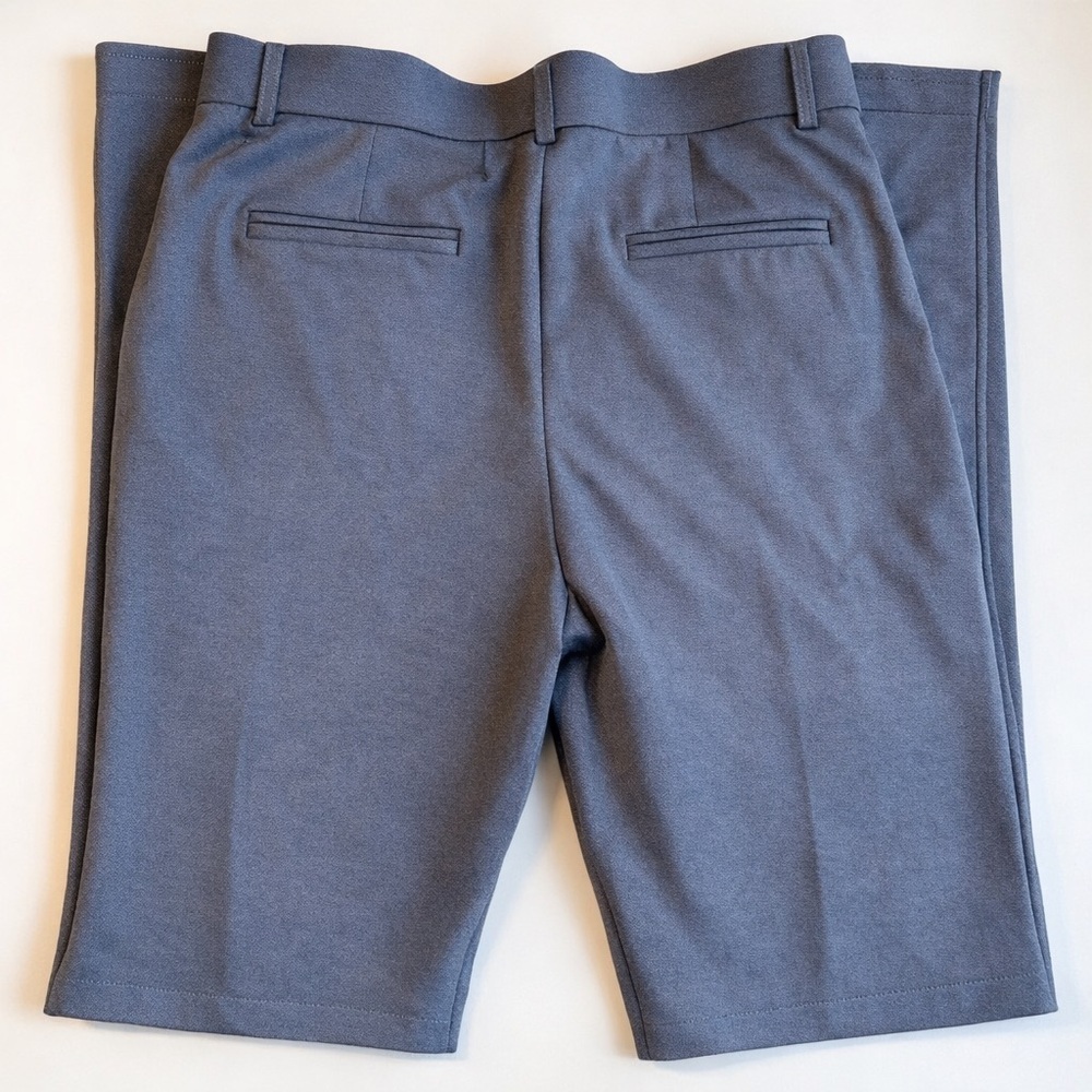 Slim Stretch Dress Pants Blue Gray Rayon Blend Size M Officecore Minimalist - Picture 2 of 5
